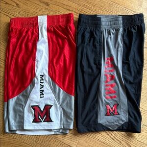 Under Armour Athletic Shorts Miami of Ohio University Red and Black Bundle